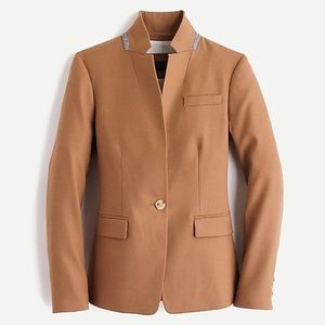 Regent blazer in wool flannel: Warm Camel, size 4